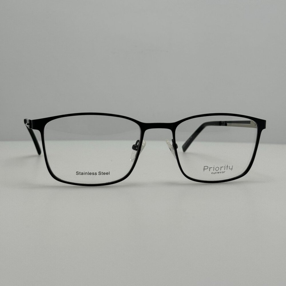 Priority Eyewear Eyeglasses Eye Glasses Frames Samson C-1 Black 57-19-145